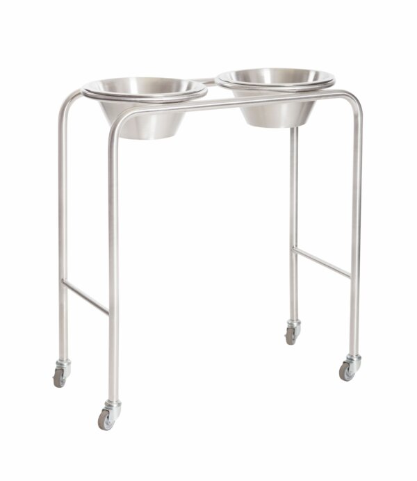 Thumbnail 3: Stainless Steel or Epoxy Coated Mild Steel - H835mm x L610mm x W390mm - 295mm Diameter Rings - 4 Swivel Castors - Bowls Sold Separately