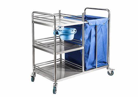 4 Tier Mobile Linen Trolley